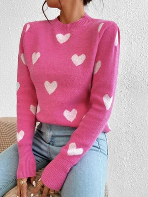 MS Hot Pink Heart Sweater