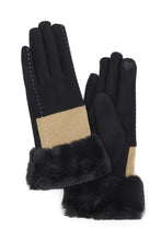 Load image into Gallery viewer, FME Two Tone Stitch Faux Fur Gloves