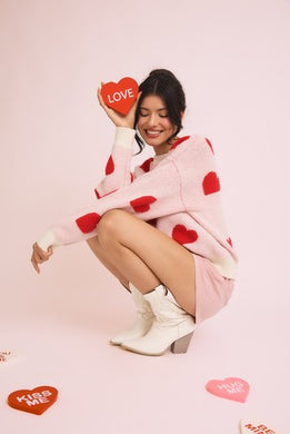 GI Cream & Red Heart Sweater