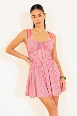 BR Gingham Corset Dress