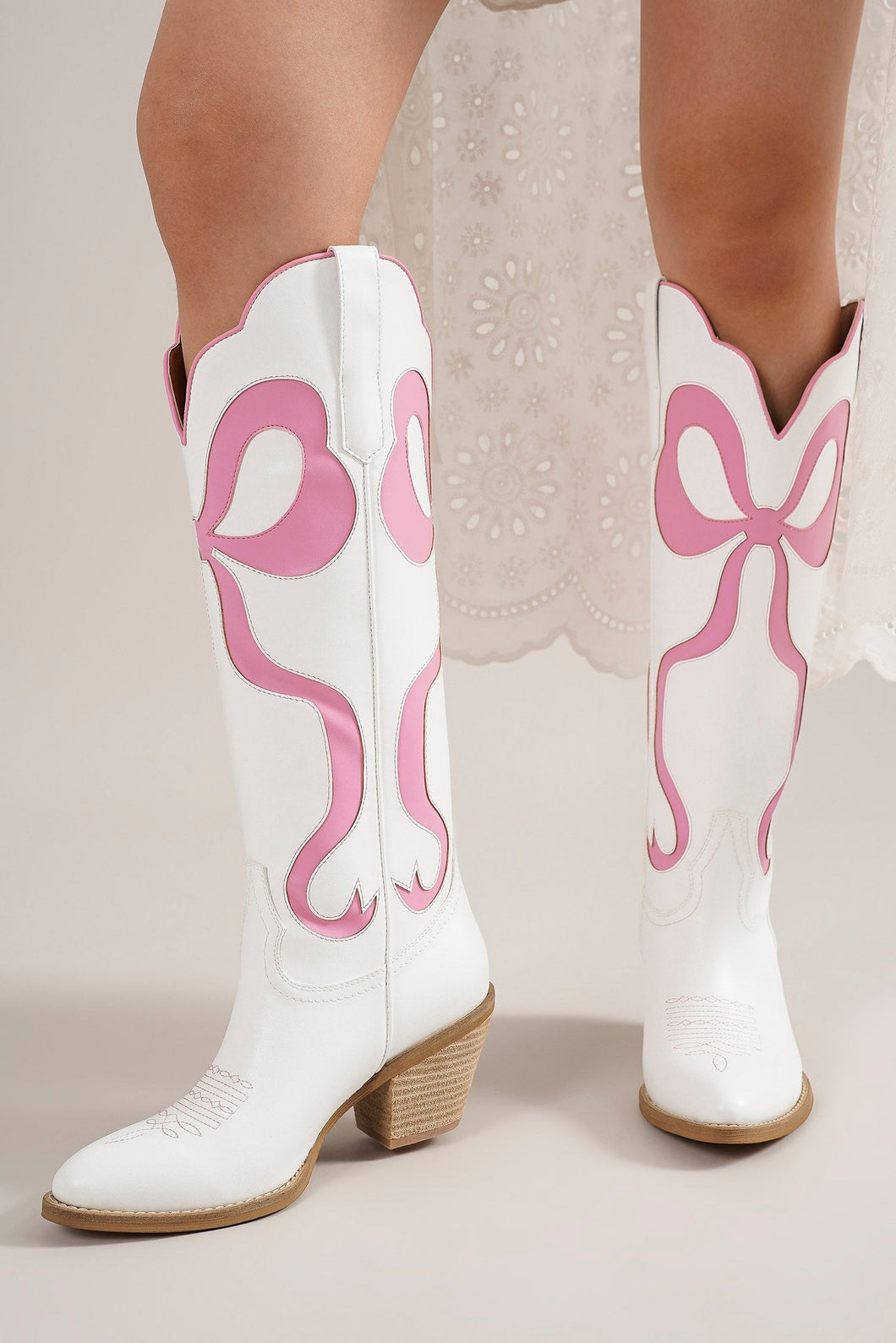 Pink Bow Boots