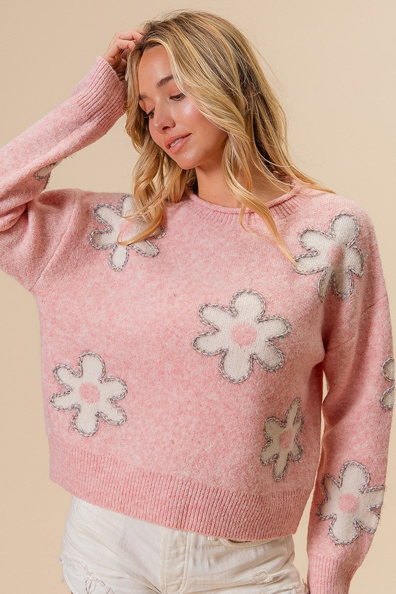 BB Blush Floral Sweater