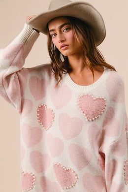 BB Heart Pearl Sweater