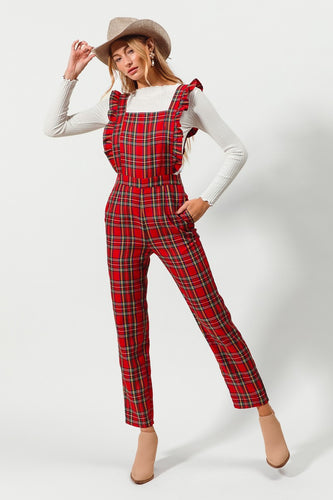 SM Plaid Overalls