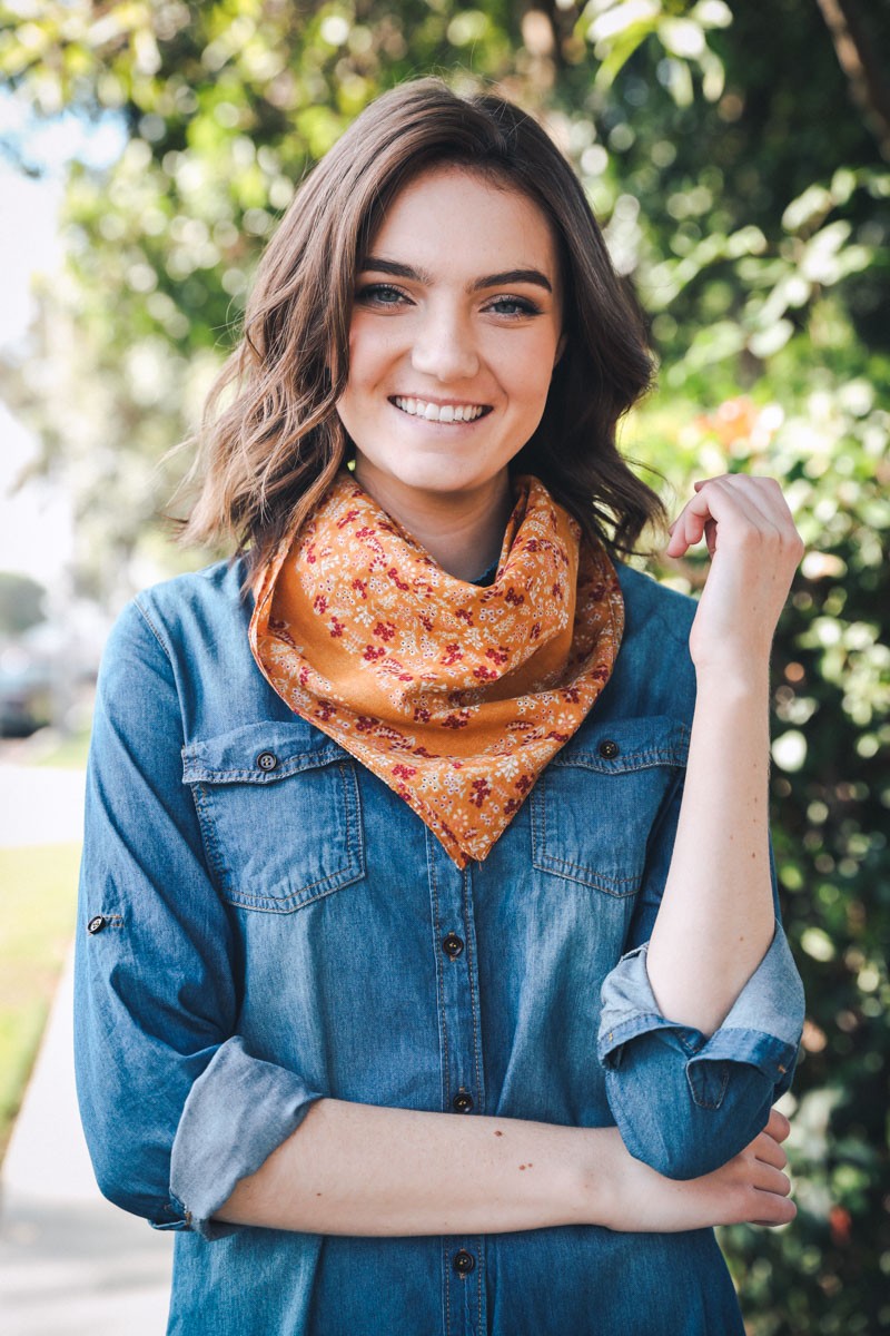 LE Floral Leaf Bandana