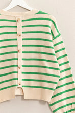 Load image into Gallery viewer, HF Button Back Stripe Sweater