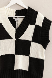 HF Checked Knit Vest