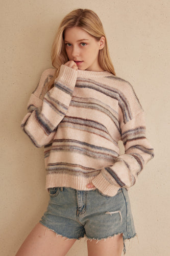 MEL Stripe Round Neck Sweater