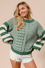 Load image into Gallery viewer, BB Stripe Balloon Sleeve Sweater